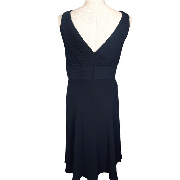 Evan Piccone Black Dress w Gathered V-Neck in Front and Back & Jeweled P… - Picture 9 of 14
